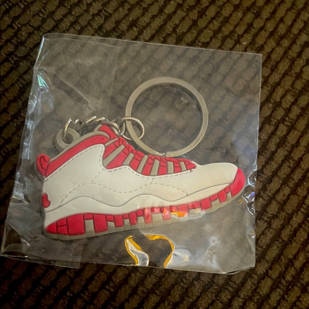 Red and White Sneaker Keychain